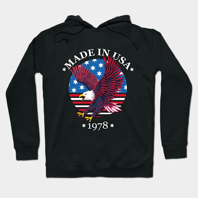 Made in USA 1978 - Patriotic Eagle Hoodie by TMBTM